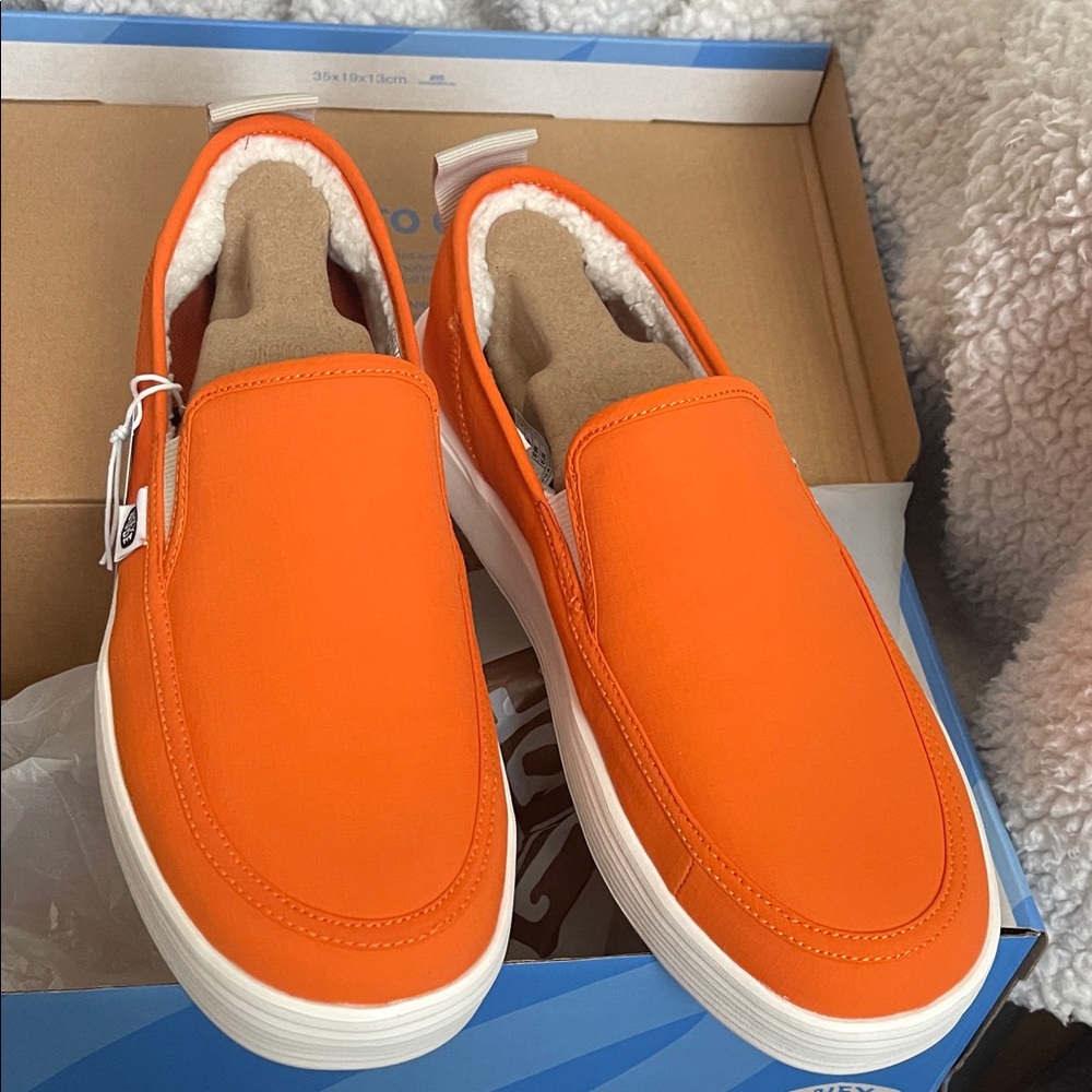 Hey Dude Orange Slip-On Loafers